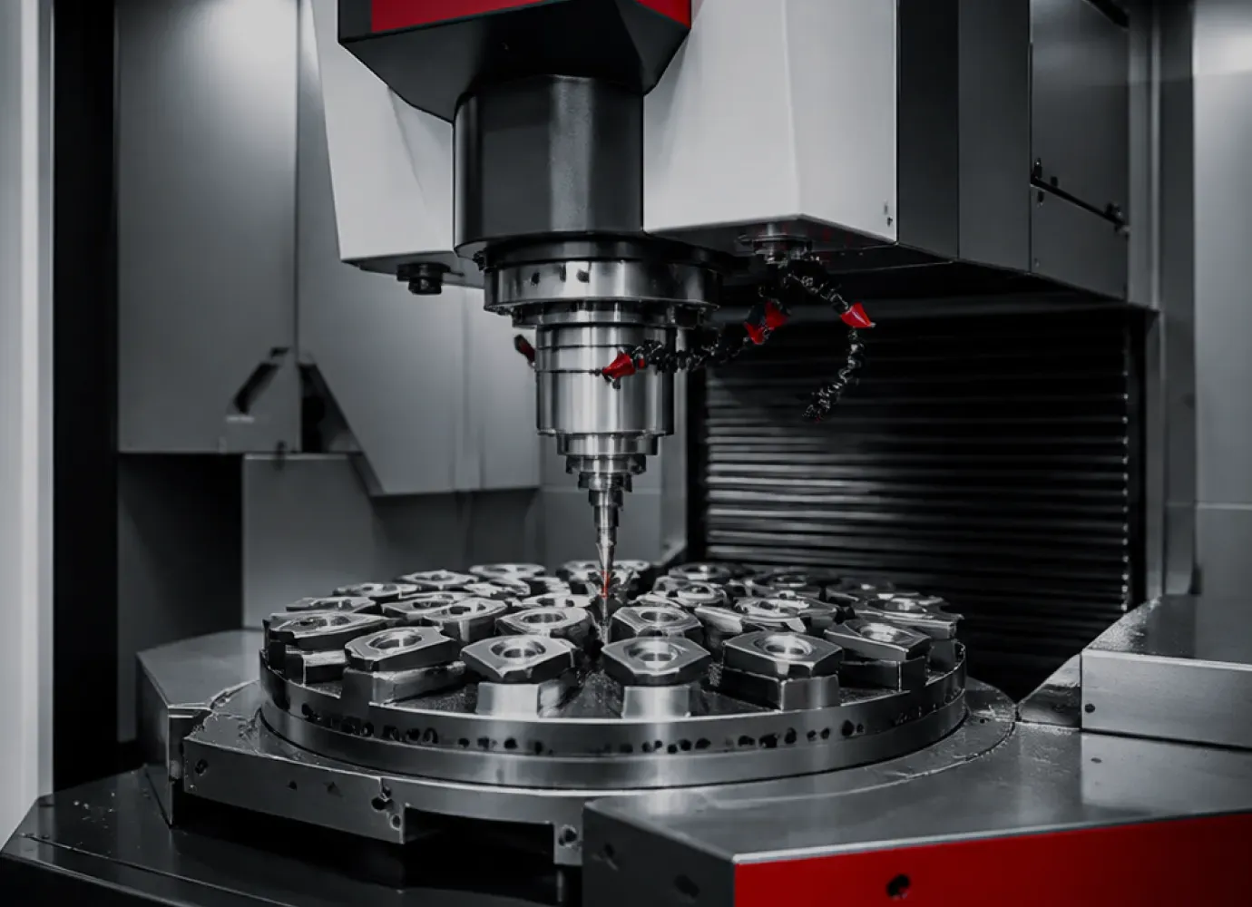 Precision technology detail in the R&D workshop